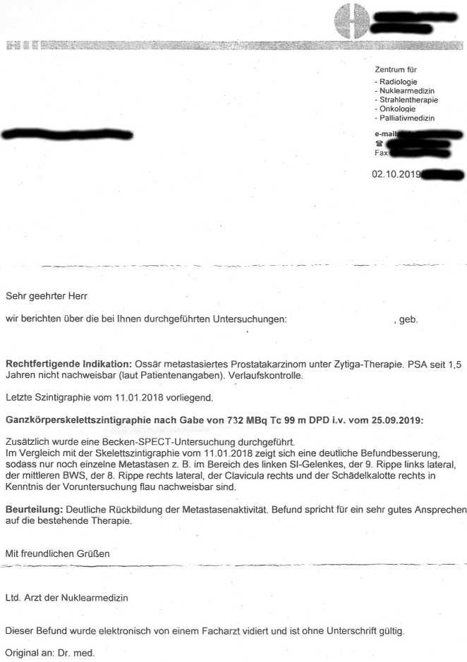 Radiologie Befund Prostatakrebs Cannabis Öl RSO